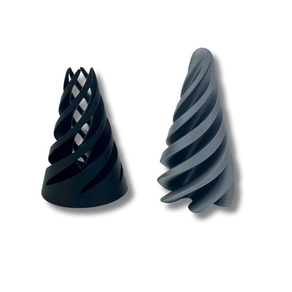 Umulig gjennomgangs spiral kjegle 3D-printet