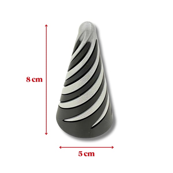 Umulig gjennomgangs spiral kjegle 3D-printet
