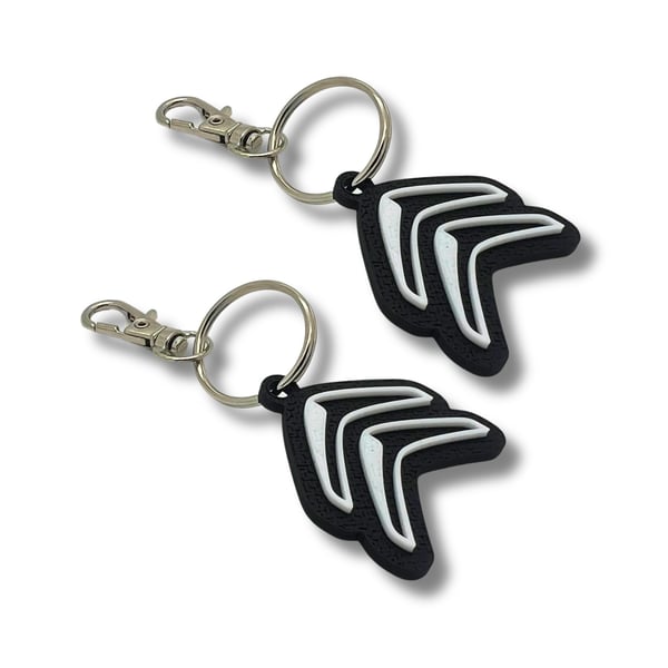 2x Keyring Clip On & Go karabinnøkkelring for Citroen