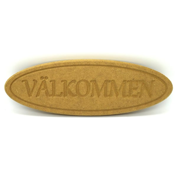 Välkommen Ruotsalainen tervetuliaispuukyltti ripustussarjalla