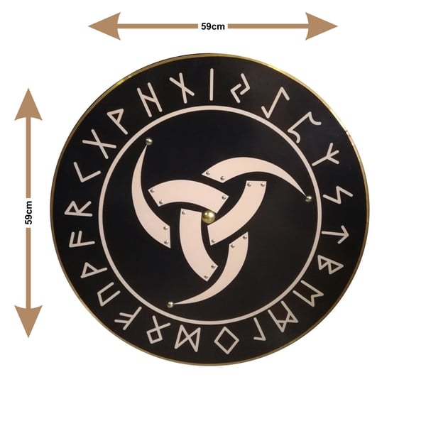 Viking Odin Horn av tre, håndlaget skjold SWE25