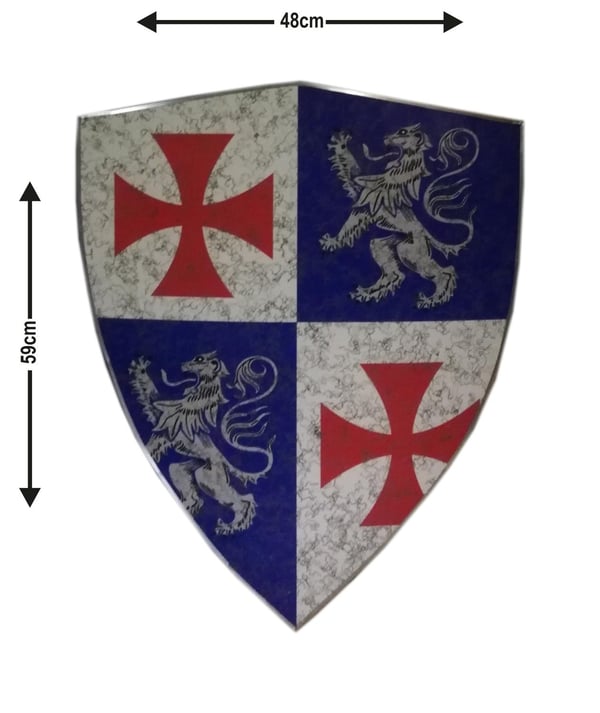Wooden Medieval Rampant Lion Viking Curved Shield SWE83