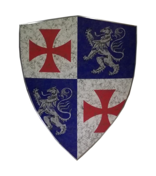 Wooden Medieval Rampant Lion Viking Curved Shield SWE83