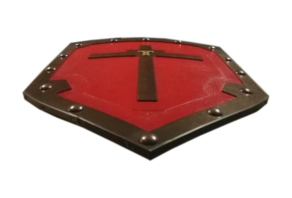 Træ middelalderlig Viking Cross Shield - rød SWE103