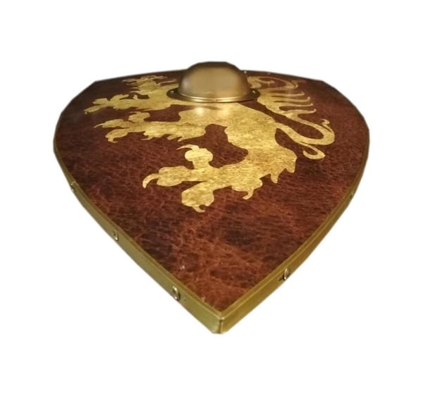Træ middelalderlig Bruce Rampant Lion Shield SWE145