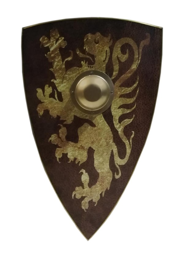 Tre middelalderlig Bruce Rampant Lion Shield SWE145