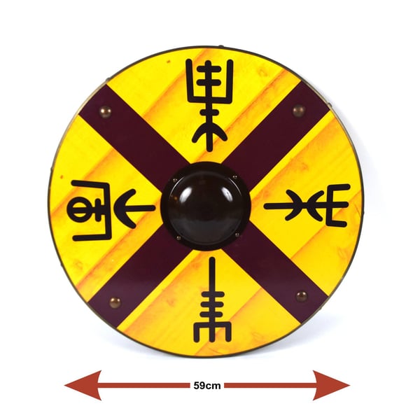 Tre Viking Runes Helm Of Awe Shield håndlaget SWE73