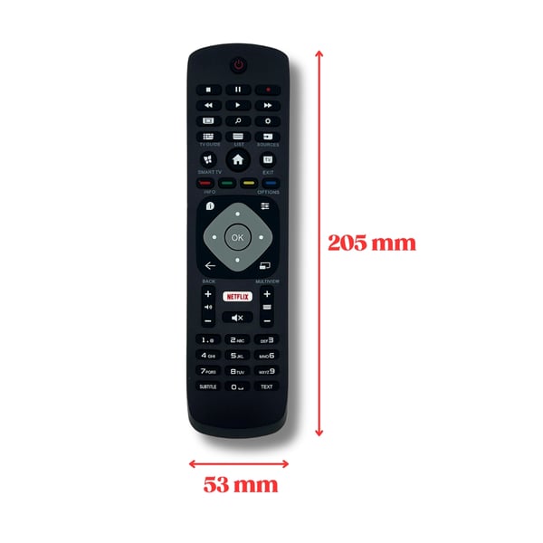 Universell smart-TV-fjernkontroll med Netflix for Philips