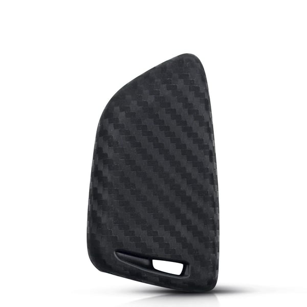 Carbon Fiber Silikone 4-knapper bilnøgleetui til BMW