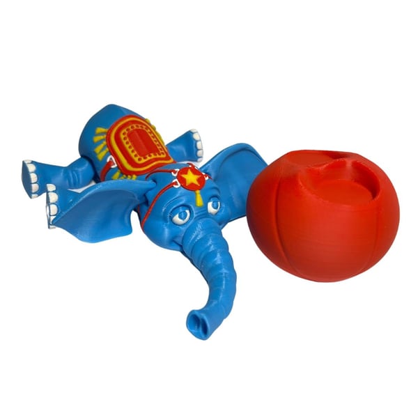 Flexi Elephant med bold cirkus legetøj dekoration