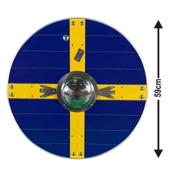 Puinen metalli käsintehty Ruotsin lippu Viking Shield SWE186