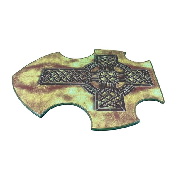 Puinen kaareva Celtic Cross Viking Shield SWE177
