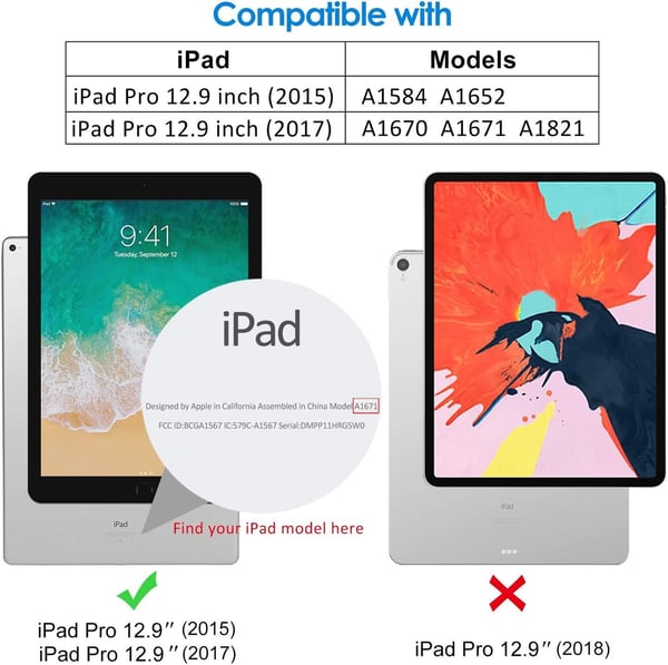 2x Herdet glass skjermbeskytter for iPad Pro 12,9 tommer