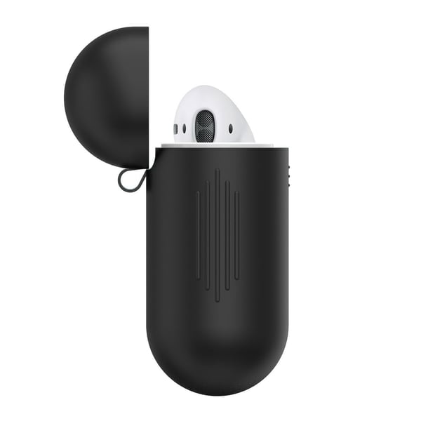 2x Silikone Cover Case til Apple Airpods / Airpods 2 - Sort