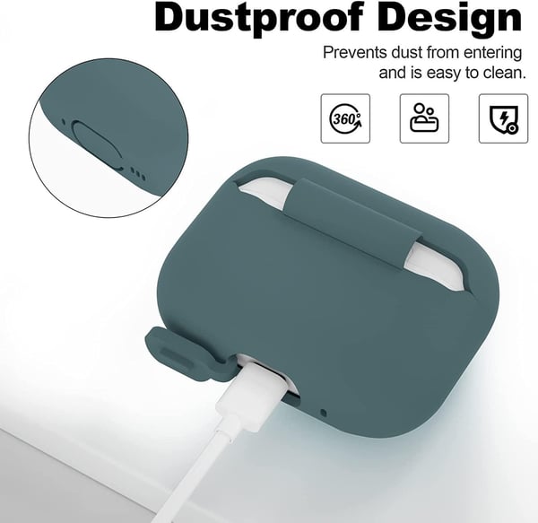 2x Vihreä Airpods PRO 2 silikonikuorikotelo