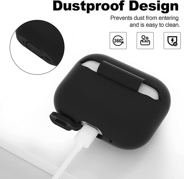 2x Svart Airpods PRO 2 silikondeksel