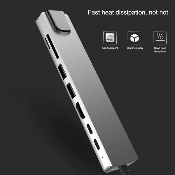 USB C Hub 8 i 1 Multiport-typ C-adapter med 4K HDMI-port......
