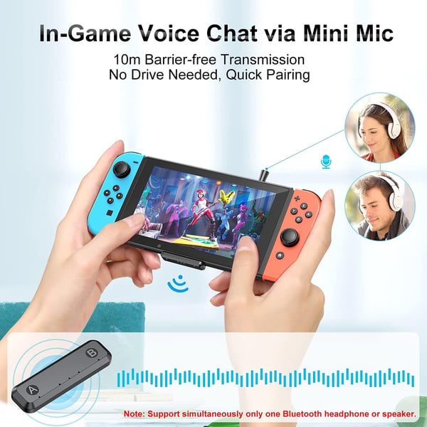 Bluetooth -adapter Kompatibel med Nintendo Switch / OLED / Lite, BT 5.0