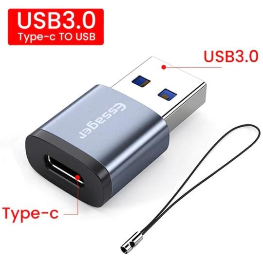 USB-uros-USB-C-naaras nopea tiedonsiirto, USB A-USB C
