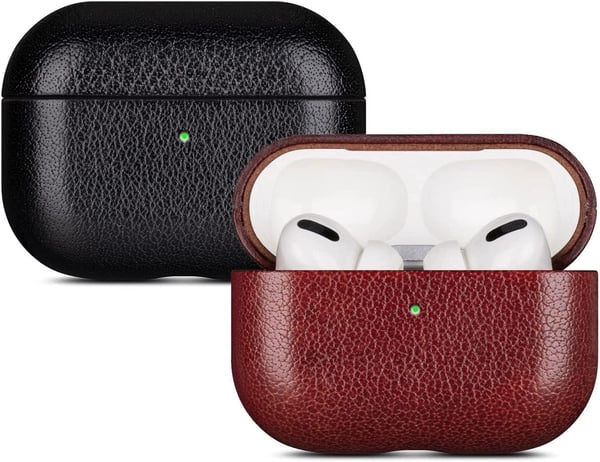 Læder taske til Apple Airpods Pro 2 - sort