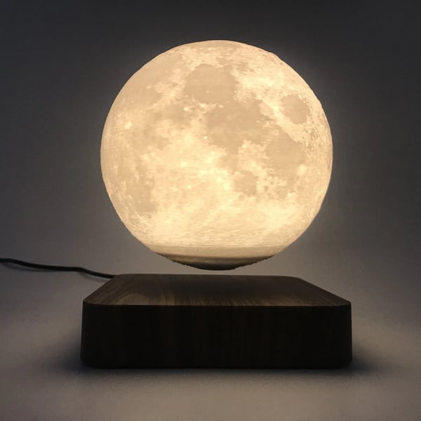 Kelluva kelluva Maglev-lamppu Ilmakehälamppu Moon Walnut