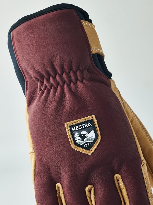 HESTRA ERGO GRIP INCLINE 5-FINGER Bordeaux/Natural Brown