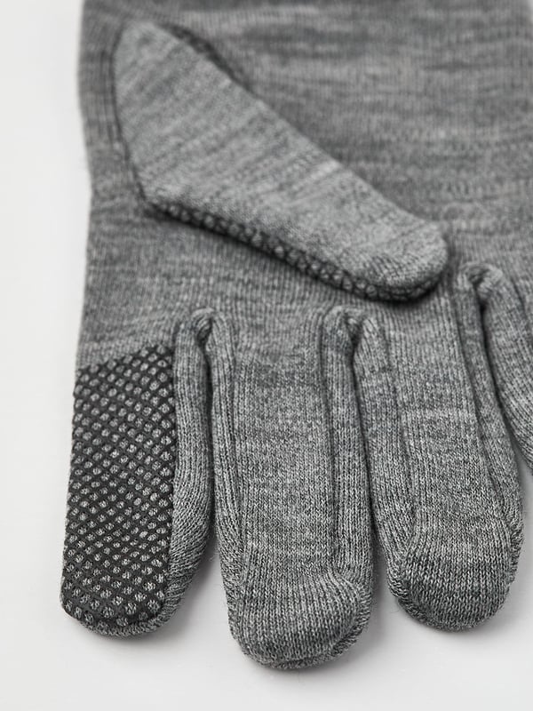HESTRA MERINO TOUCH POINT 5-FINGER Grey 10, liner handskar merinoull