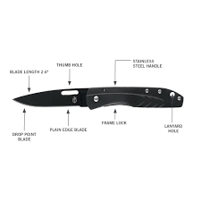 GERBER STL 2.5 black, fällkniv svart