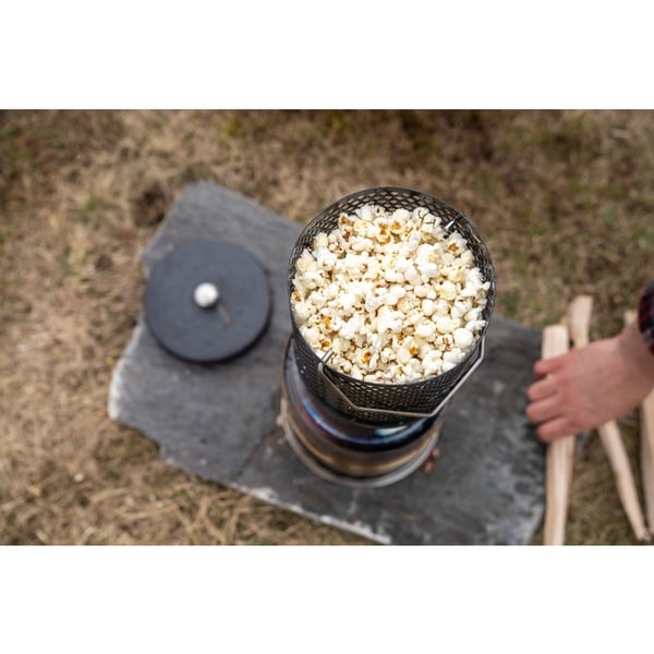 popcorn öppen eld, HÄLLMARK POPCORNGRYTA SVART 17 X 18 CM