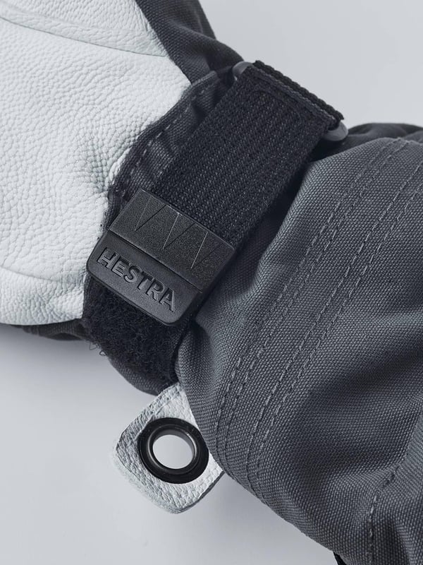 HESTRA ARMY LEATHER HELI SKI JR 5-FINGER Grey/Offwhite