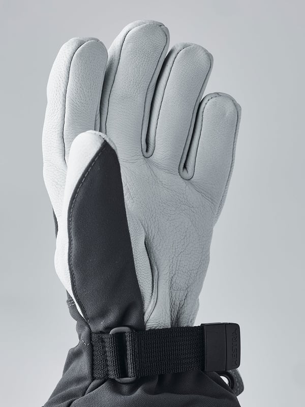 HESTRA ARMY LEATHER HELI SKI JR 5-FINGER Grey/Offwhite