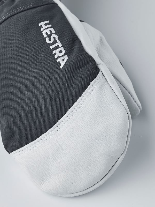HESTRA ARMY LEATHER HELI SKI JR MITT Grey/Offwhite