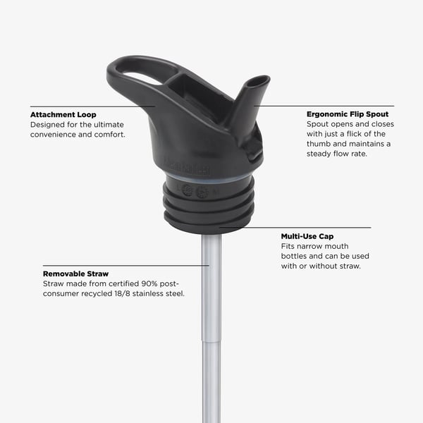 KLEAN KANTEEN CLASSIC NARROW 355 ML FLIP SEAL SPORT CAP Dino Skate White
