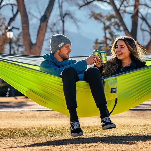 ENO DOUBLENEST HAMMOCK Chartreuse/Grey, hängmatta dubbel