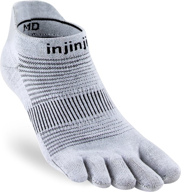 INJINJI RUN LIGHTWEIGHT NO-SHOW Light grey Large (44.5-47), tåstrumpor löpning INJINJI RUN LIGHTWEIGHT NO-SHOW Light grey Large (44.5-47), tåstrumpor löpning