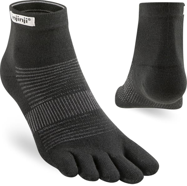 INJINJI RUN ORIGINAL WEIGHT MINI-CREW Black, tåstrumpor löpning