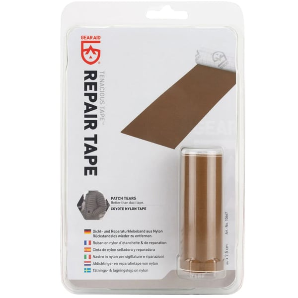 GEAR AID TENACIOUS TAPE Cayote 7.5 x 50 cm, Gear Aid brun lagningtape kläder
