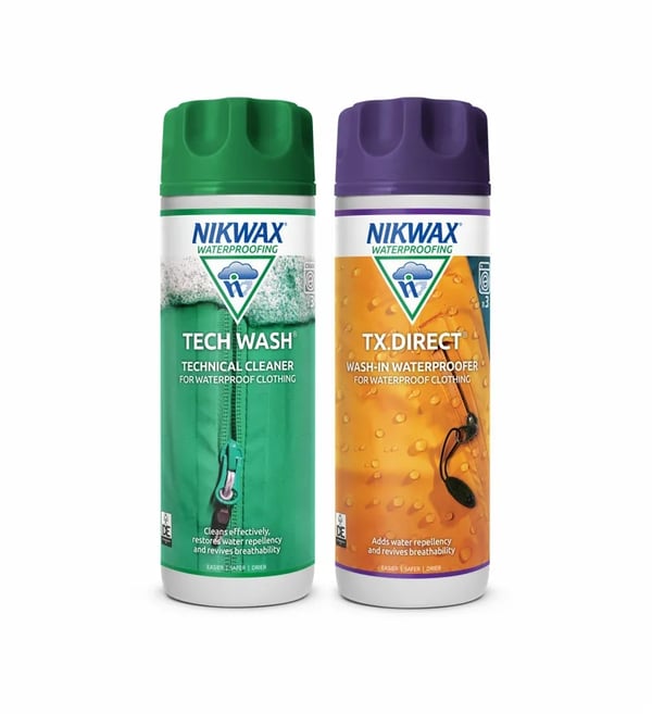NIKWAX TECH WASH 300 ML + TX DIRECT WASH-IN 300 ML , tvätt impregnering GORE-TEX