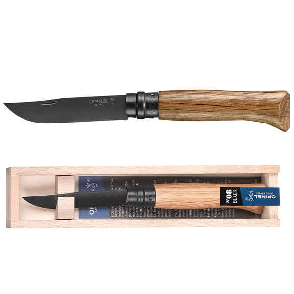 OPINEL NO 8 LUXURY BLACK OAK EDITION GIFT BOX, Opinel fällkniv svart blad