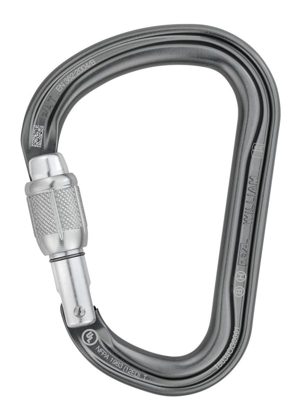 PETZL WILLIAM SCREW-LOCK CARBINER Grey