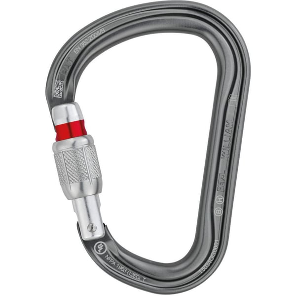PETZL WILLIAM SCREW-LOCK CARBINER Grey