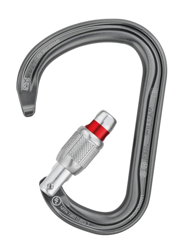 PETZL WILLIAM SCREW-LOCK CARBINER Grey