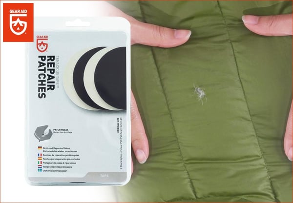 lagningslapp sovsäck, GEAR AID TENACIOUS TAPE REPAIR PATCHES 4P