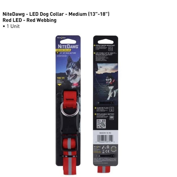 hundhalsband lysande, hundhalsband led, NITE IZE NITE DAWG LED COLLAR SMALL