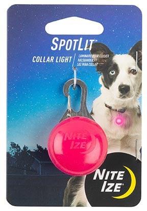 NITE IZE SPOTLIT LED CARBINER RED, mini led för hundhalsband, led för nyckelring
