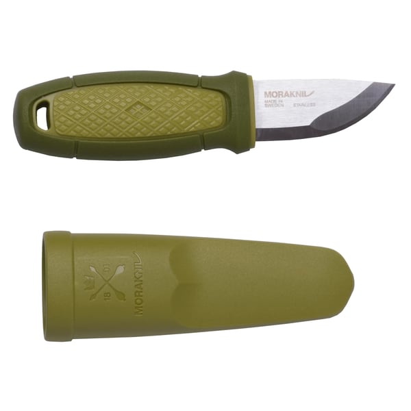 MORAKNIV ELDRIS GRÖN, morakniv med kort brett blad i rostfritt stål