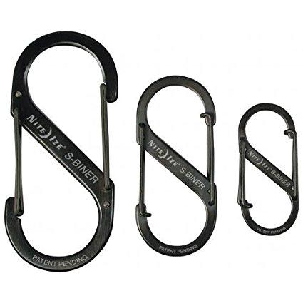 NITE IZE S-BINER DUALCARBINER 3-PACK black, utrustningskarbin, S-karbin