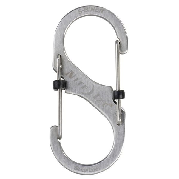 NITE IZE S-BINER SLIDELOCK DUAL CARBINER  #3 steinless, S-karbin låsbar