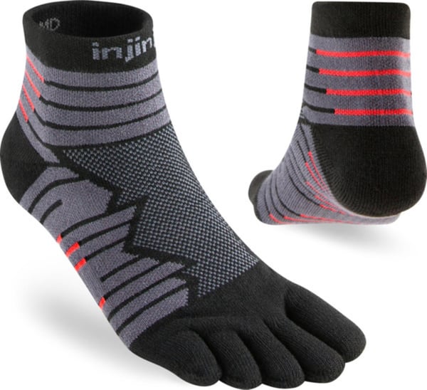 INJINJI ULTRA RUN MINI-CREW Black/Grey, tåstrumpor löpning
