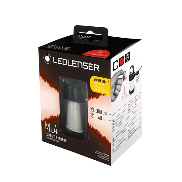 LED LENSER ML4 WARMN LIGHT LANTERN, lykta 300 lm